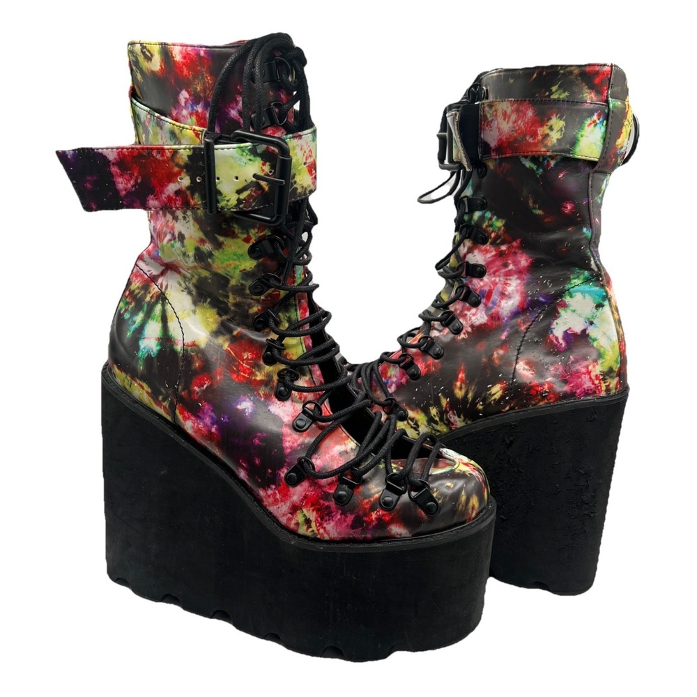 Club Exx "Acid Sunrise" traitor platform Gothic Grunge  Rave Boots Size 10M